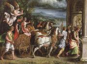 Giulio Romano triumph of titus and vespasia oil on canvas